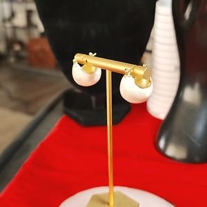 White Enamel Earrings